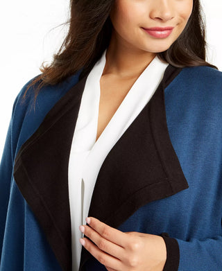 Anne Klein Women's Plus Double Face Cardigan Blue Size 0X