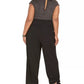 Love Squared Women's Plus Embellished Tie Neck Jumpsuit Black Size 1X