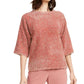 Alfani Women's Tinsel Square Sleeve Sweater  Pink Size Petite L