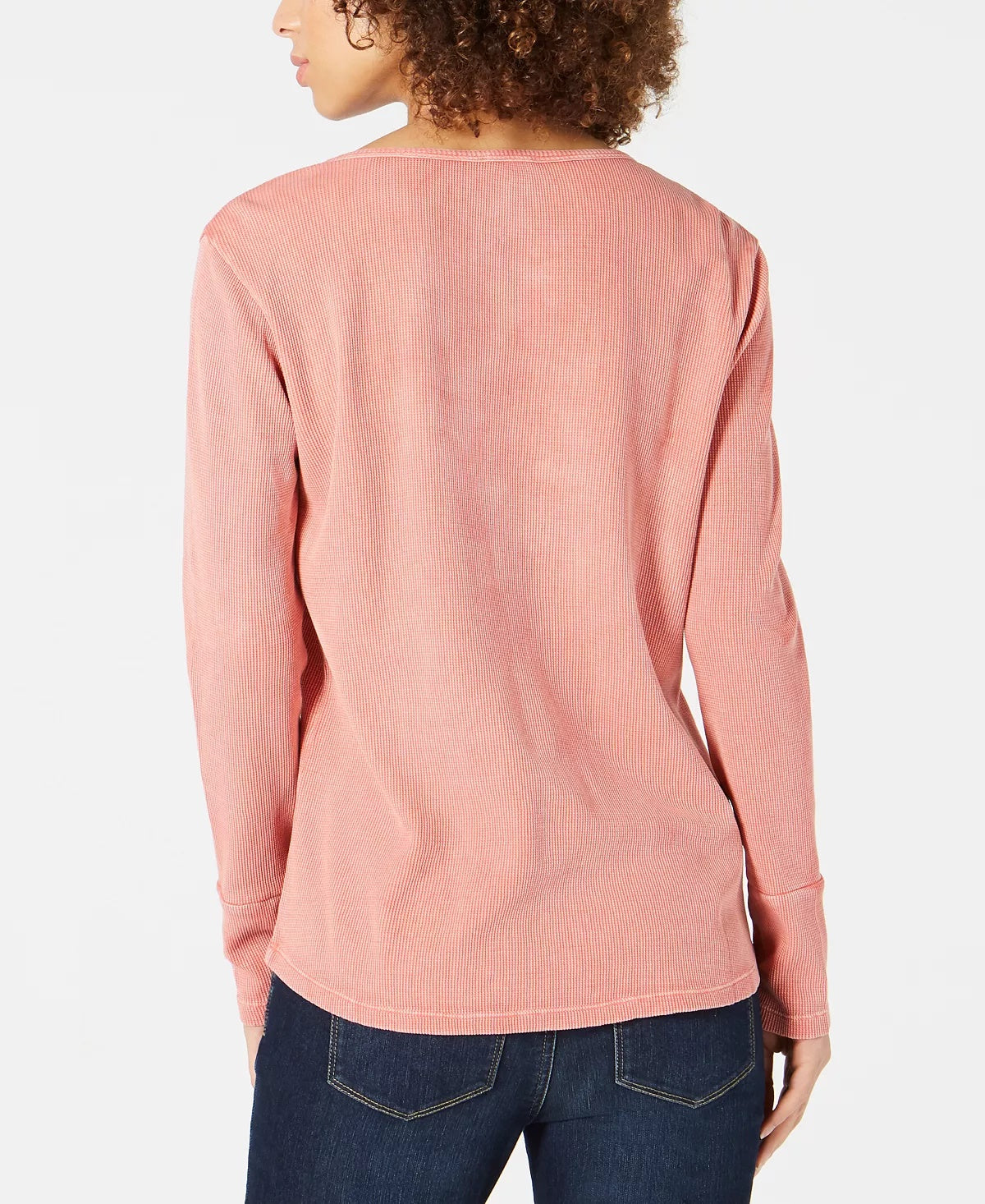 Style & Co Women's Cotton Thermal Top Coral Size PP