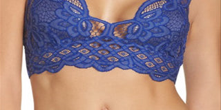 Free People Women's Adella Lace Bralette Blue Size Large