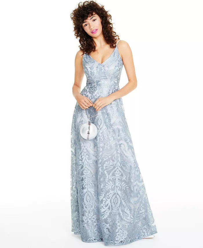 Say Yes To The Prom Junior's Embroidered Gown Black & White Size 17