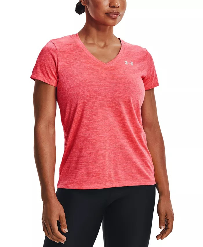 Under Armour Women's Twisted Tech V-Neck Shirt Pink Size X-Small
