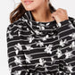Karen Scott Women's Sport Printed Funnel-Neck Top Black Size XX-Large