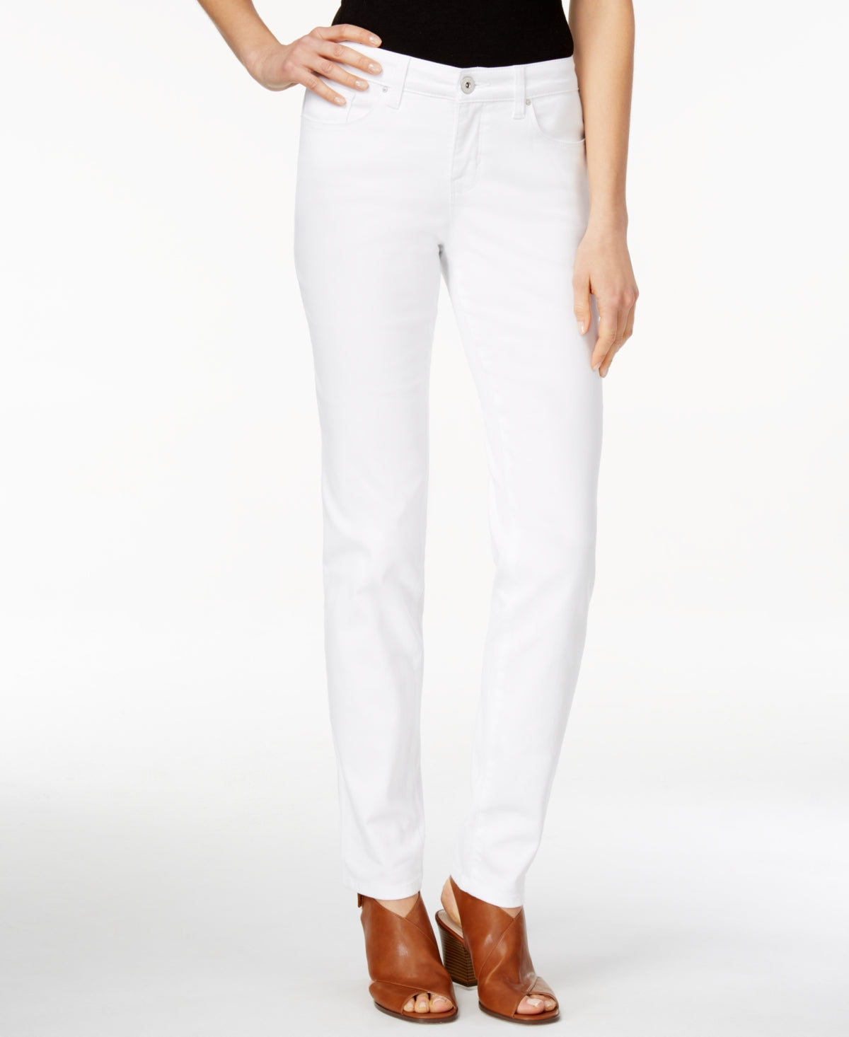 Style & Co Women's Curvy-Fit Skinny Jeans Regular Short And Long Lengths White Size 6 S