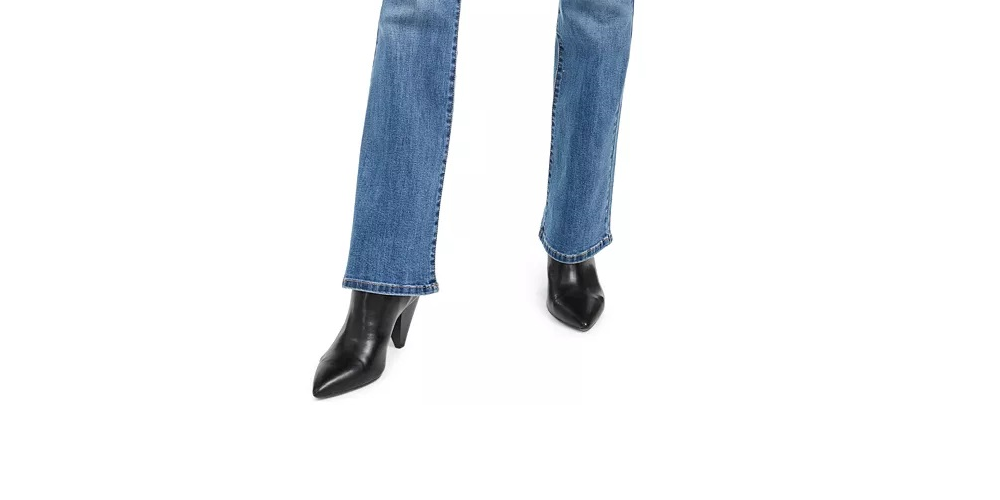 INC International Concepts Women's High Rise Button-Fly Bootcut Jeans Blue Size 2