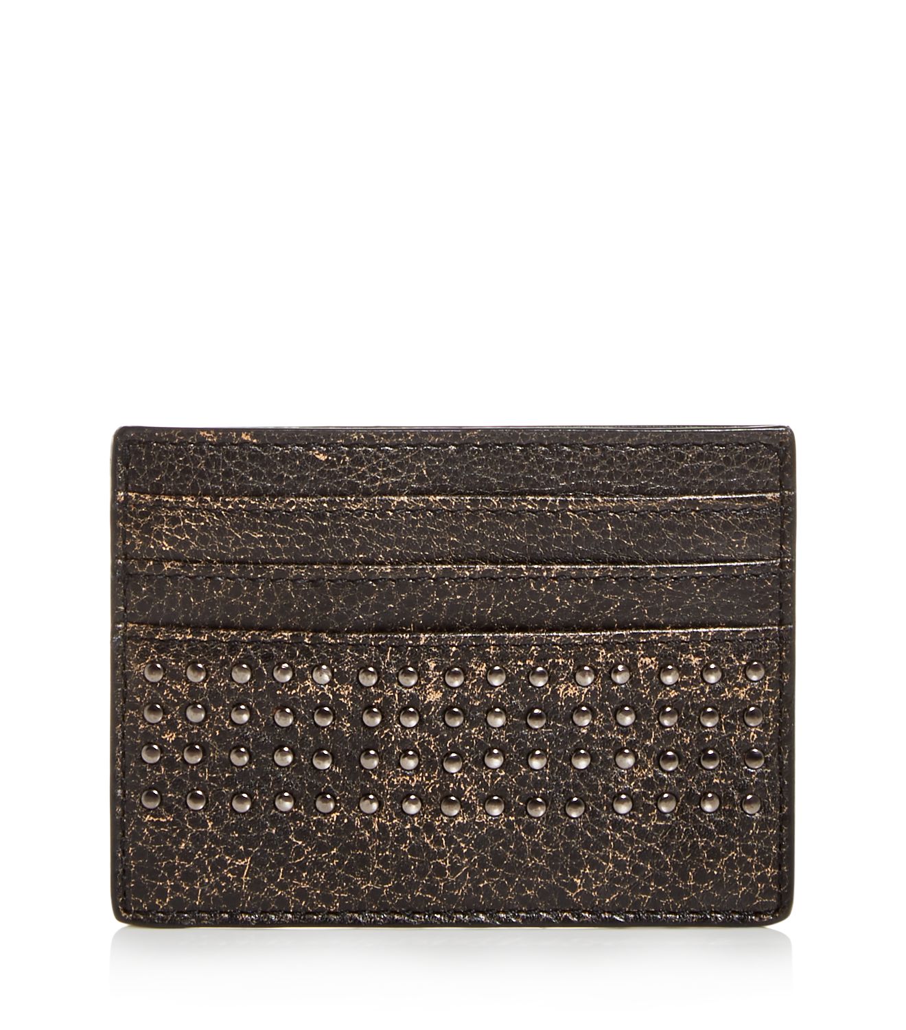 John Varvatos Star Usa Men's Studded Leather Card Case Black Size Regular