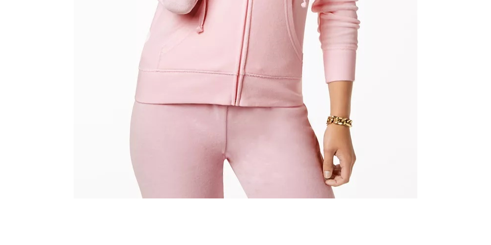 Juicy Couture Women's Robertson Velour Hoodie Grey  Size Small