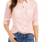 Charter Club Women's Patch Pocket Shirt Pink Size Petite L