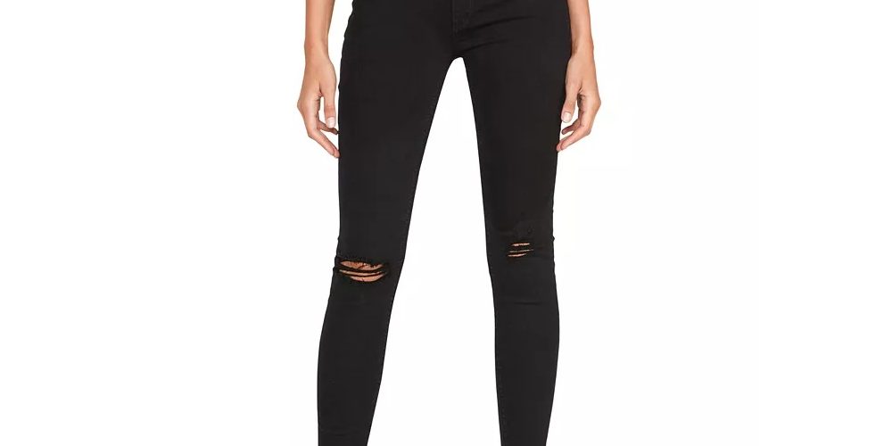 Hudson Jeans Women's Barbara High Waist Ripped Washed Black Skinny Jeans Black Size 31