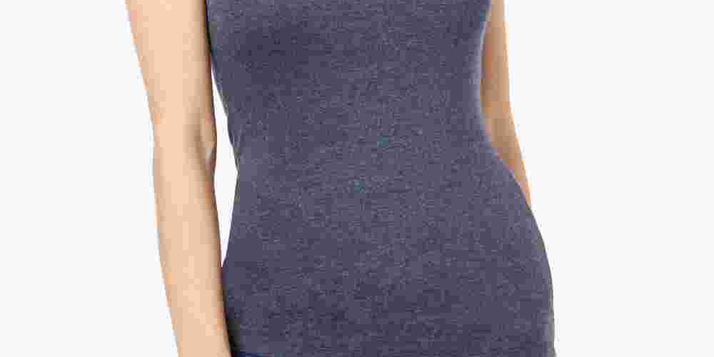 Maison Jules Women's Fitted Tank Top Blue Size Large
