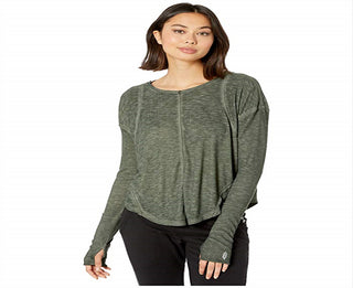 Free People Women's Movement Lay up Long Sleeve T-shirt Green Size Large
