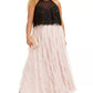 Teeze Me Women's Trendy Plus Glitter Mesh Gown Pink Size 18