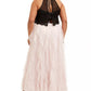 Teeze Me Women's Trendy Plus Glitter Mesh Gown Pink Size 18