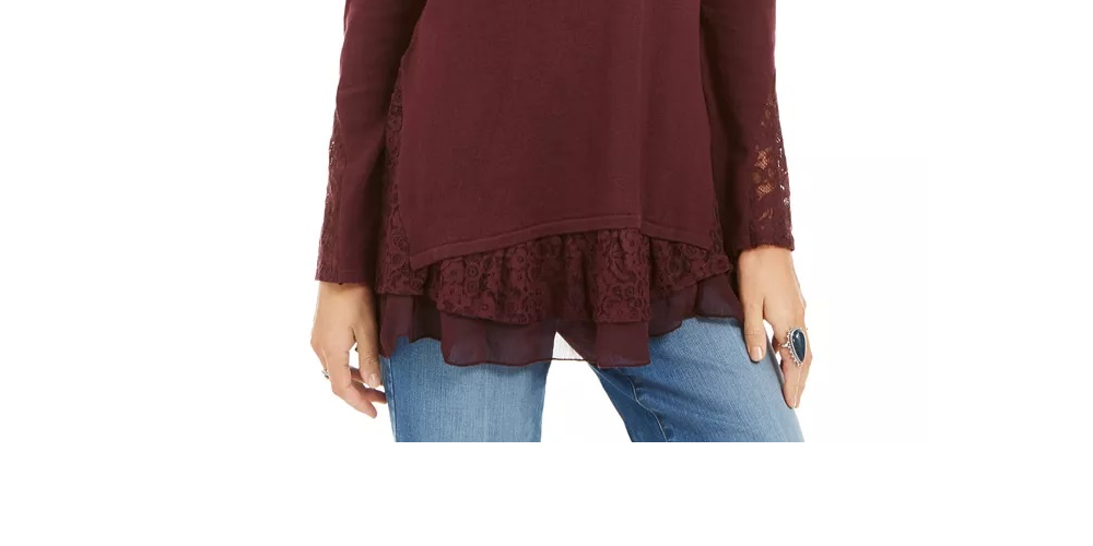 Style & Co Women's Layered Look Tunic Green Size X-Small