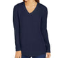 Charter Club Women's V Neck Sweater  Blue Size XX-Large