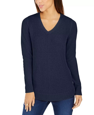 Charter Club Women's V Neck Sweater  Blue Size XX-Large