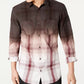 INC International Concepts Men's Regular Fit Dip Dyed Plaid Shirt Brown Size Small