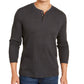 Club Room Men's Henley Shirt  Gray Size Large