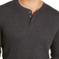 Club Room Men's Henley Shirt  Gray Size Large