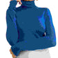 Free People Women's Skyline Thermal Turtleneck Top Blue Size Large