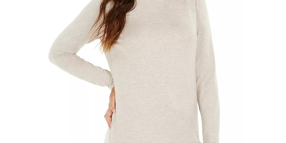 Style & Co Women's Mock Neck Top Brown Size PM