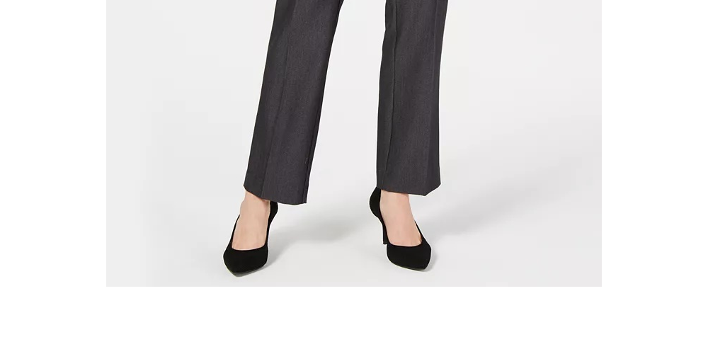 Style & Co Women's Tummy Control Straight Leg Pants Gray Size 14 Petite