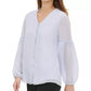 Calvin Klein Women's Balloon Sleeve Blouse White Size Large