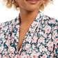 Charter Club Women's Floral Print Ruched V-Neck Blouse Pink Size X Large