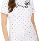 Karen Scott Women's Printed Embroidered Boat Neck Cotton Top Rose Size X-Small