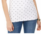 Karen Scott Women's Printed Embroidered Boat Neck Cotton Top Rose Size X-Small