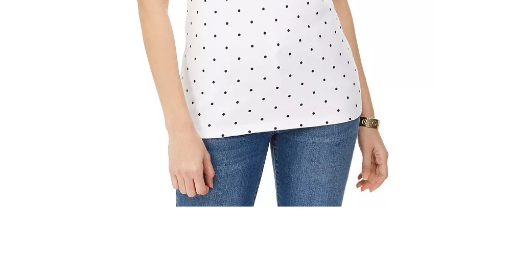 Karen Scott Women's Printed Embroidered Boat Neck Cotton Top Rose Size X-Small