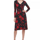 Tommy Hilfiger Women's Floral Print Fit & Flare Dress Black Size 4