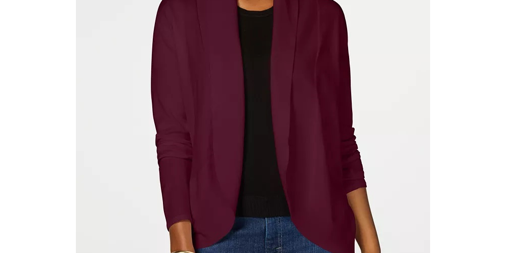 Karen Scott Women's Open Front Cardigan Brown Size Small