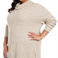Style & Co Women's Plus Mixed Ribbed Turtleneck Tunic Sweater Gray Size 1X