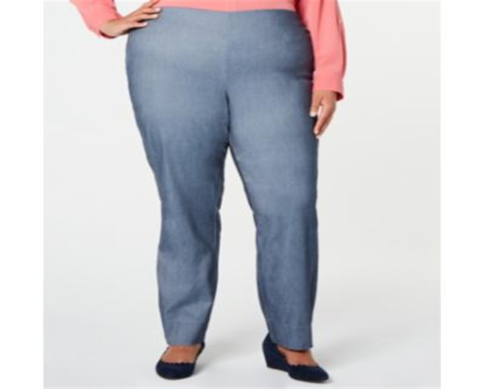 Charter Club Women's Plus Tummy Control High Rise Skinny Pants Blue Size 14W
