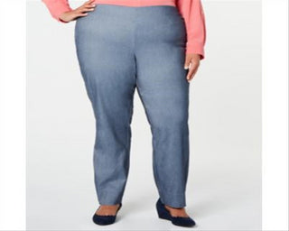 Charter Club Women's Plus Tummy Control High Rise Skinny Pants Blue Size 14W
