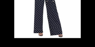 Tommy Hilfiger Women's Polka Dot Tie Waist Jumpsuit Blue Size 14