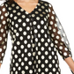 Alfani Women's V Neck Dot Print Mesh Top Black Size -L