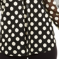Alfani Women's V Neck Dot Print Mesh Top Black Size -L
