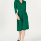 Charter Club Women's Petite Solid Midi Dress Green Size Small