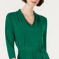 Charter Club Women's Petite Solid Midi Dress Green Size Small