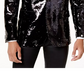 INC International Concepts Men's Slim Fit Reversible Sequined Blazer Black Scales Size 3XLT