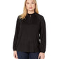 Ralph Lauren Women's Plus Jersey Mock Neck Blouse Black Size 2X