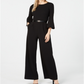 Calvin Klein Belted Bell-Sleeve Jumpsuit Black Size 10