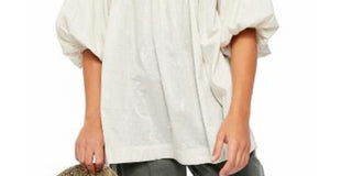 Free People Women's Azalea Lace Tunic Mineral Off White Natural Size Medium