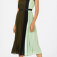 Alfani Women's Colorblocked Pleated Sleeveless Dress  Green Size 12