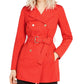Michael Kors Women's Belted Sateen Trench Coat Red Size Petite Small