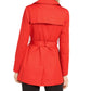 Michael Kors Women's Belted Sateen Trench Coat Red Size Petite Small