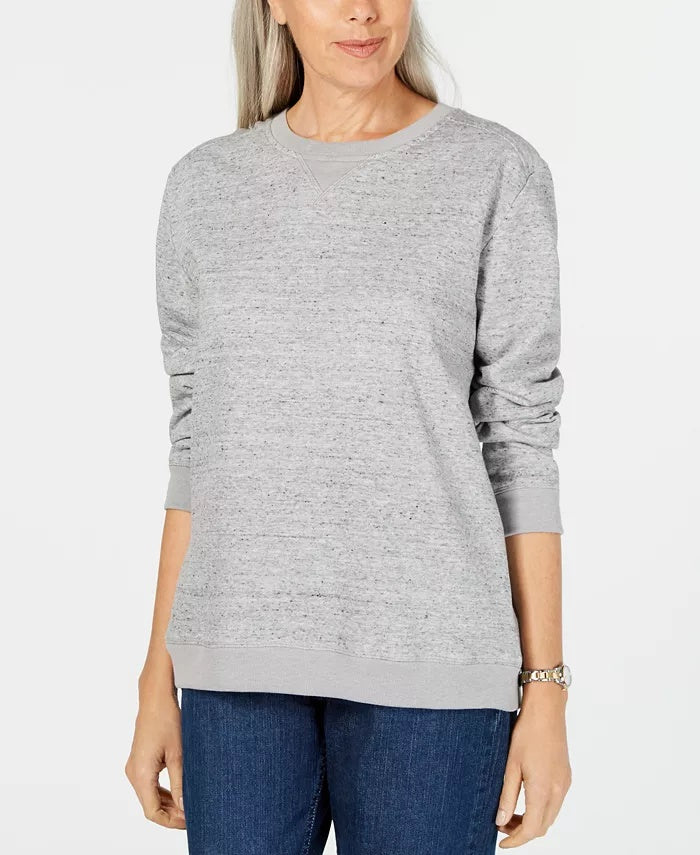 Karen Scott Women's Fleece Sweatshirt  Blue Size Small